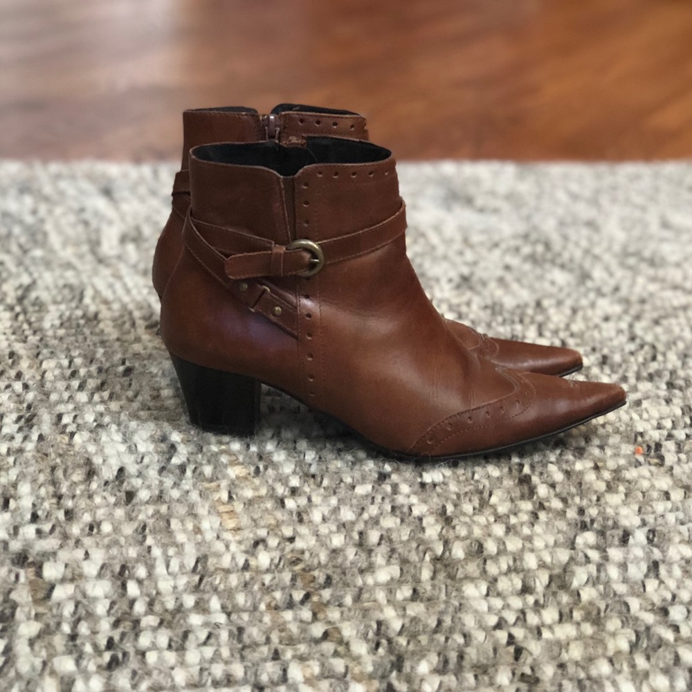Barely worn genuine leather booties
